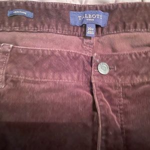 Chocolate Brown. Size 20 W. Talbots straight leg corduroy pants.